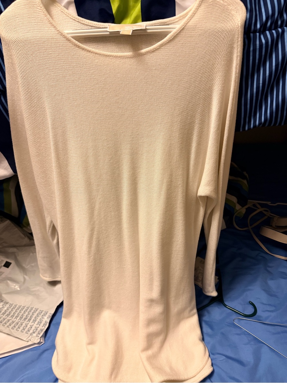 MICHAEL Michael Kors Cream Long-Sleeve Lightweight long sweater